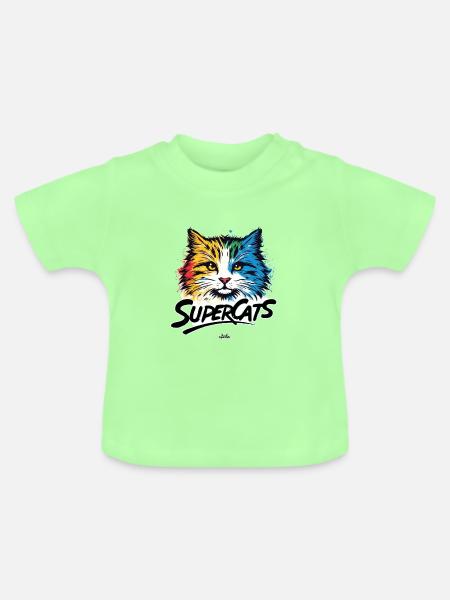 Supercats Logo 1 - Baby Bio-T-Shirt mit Rundhals - Mintgrün