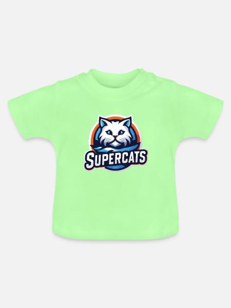 Supercats 3 Logo - Baby Bio-T-Shirt mit Rundhals - Mintgrün
