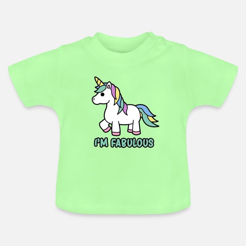 Je suis fabuleuse Licorne - T-shirt bio col rond Bébé - vert menthe