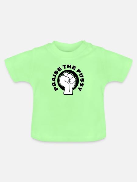 praise the pu§§y transparent - Baby Bio-T-Shirt mit Rundhals - Mintgrün