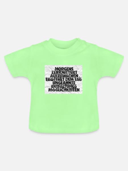 Morgenmuffel 2 - Baby Bio-T-Shirt mit Rundhals - Mintgrün
