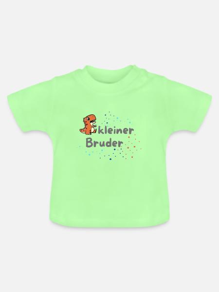 kleiner Bruder - Baby Bio-T-Shirt mit Rundhals - Mintgrün
