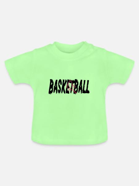 Basketball Print - Baby Bio-T-Shirt mit Rundhals - Mintgrün