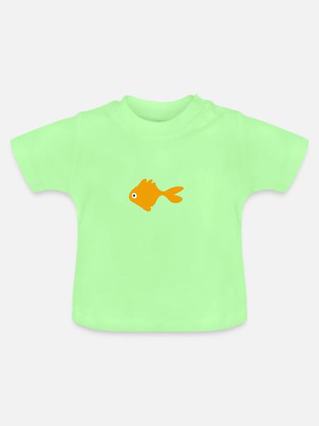 Goldfisch minimalistisch - Baby Bio-T-Shirt mit Rundhals - Mintgrün