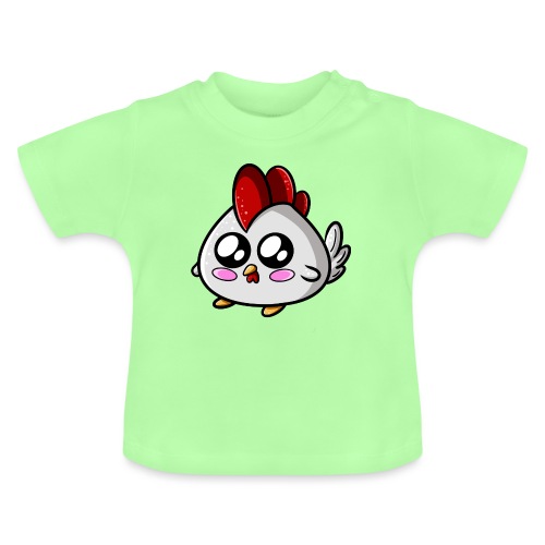 ¡Pollo Kawaii! - Camiseta orgánica para bebé con cuello redondo