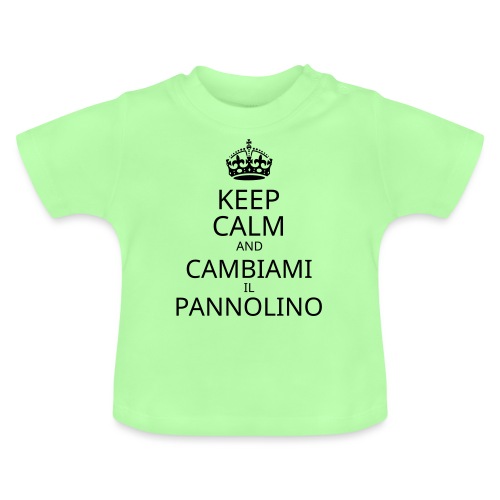 keep calm and cambiami il pannolino - Maglietta ecologica con scollo rotondo per neonato