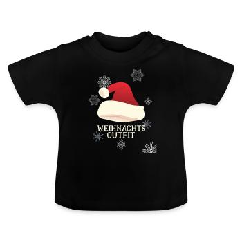 Drôle de sort de noël tenue de Noël - T-shirt bio col rond Bébé - noir - Devant