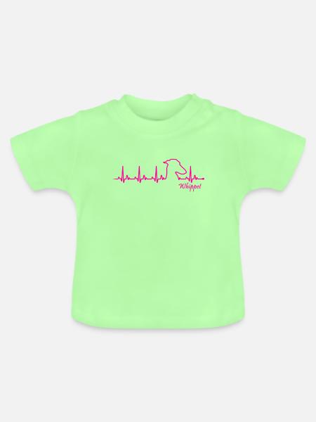 Whippet HertBeat - Baby Bio-T-Shirt mit Rundhals - Mintgrün