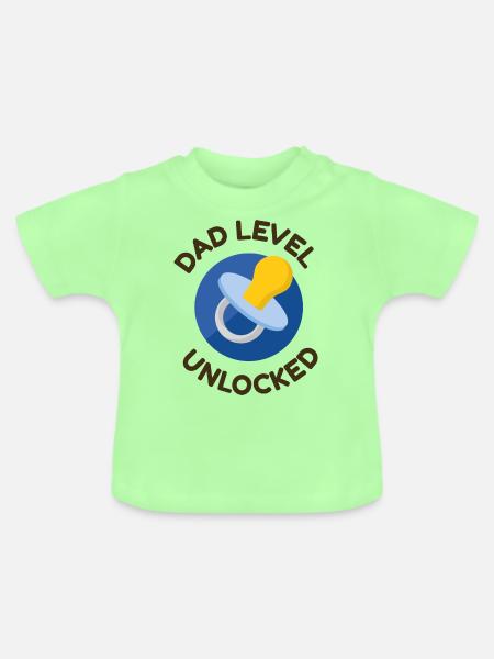 Papa Level - Baby Bio-T-Shirt mit Rundhals - Mintgrün