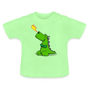 Offended Dragon - Baby Organic T-Shirt with Round Neck - mint green - Front