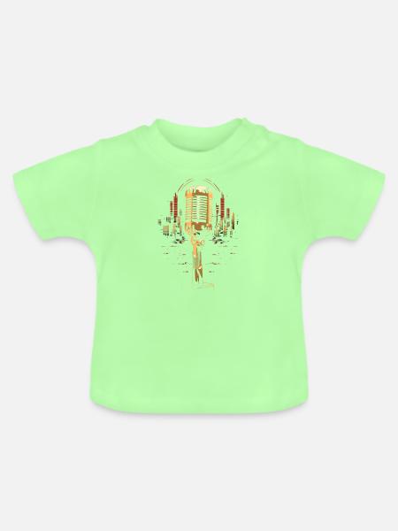 Mikrofonklasisch in der Stadt - Baby Bio-T-Shirt mit Rundhals - Mintgrün
