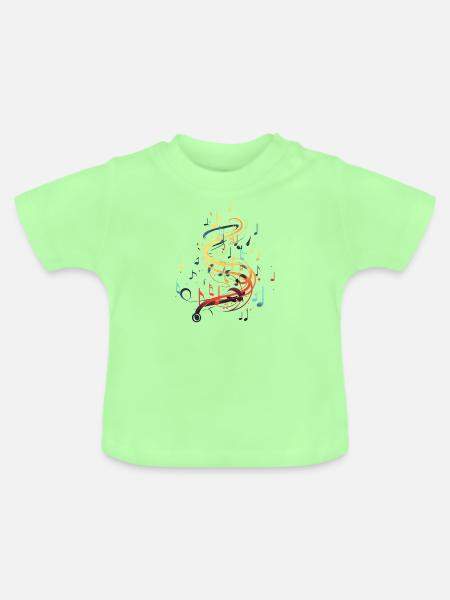 Musik farbenfrohe Notizen - Baby Bio-T-Shirt mit Rundhals - Mintgrün