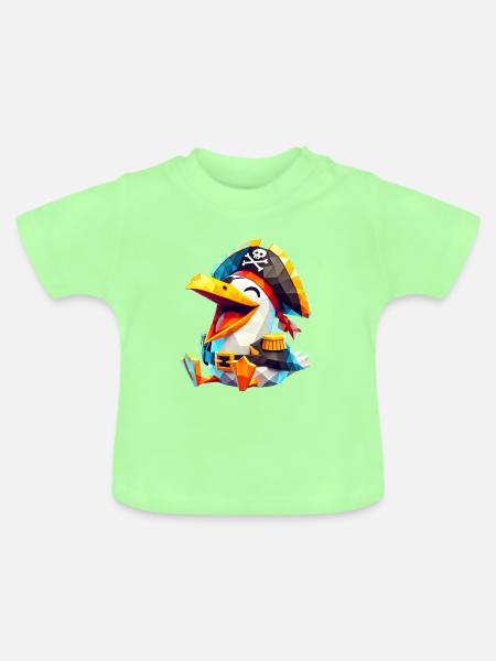 Piratenmöwe - Baby Bio-T-Shirt mit Rundhals - Mintgrün