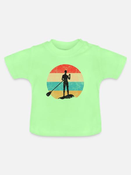 paddeln mit brett - Baby Bio-T-Shirt mit Rundhals - Mintgrün