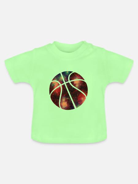 basketball galaxy - Baby Bio-T-Shirt mit Rundhals - Mintgrün