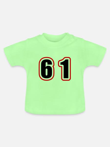 61 Zahl College - Baby Bio-T-Shirt mit Rundhals - Mintgrün