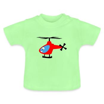 Hélicoptères pour enfants - Helicopter - T-shirt bio col rond Bébé - vert menthe - Devant