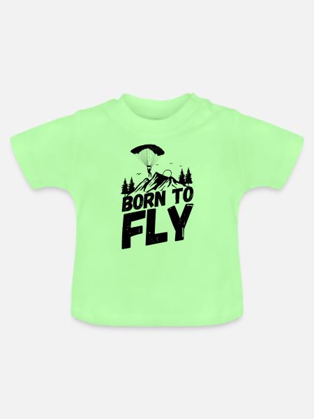 Fallschirm Skydiving Spruch - Baby Bio-T-Shirt mit Rundhals - Mintgrün