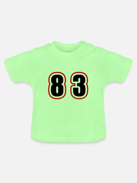 83 Zahl College - Baby Bio-T-Shirt mit Rundhals - Mintgrün