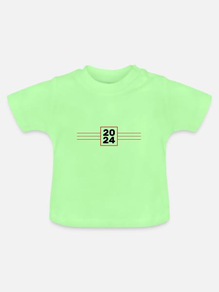 2024 Jahr - Baby Bio-T-Shirt mit Rundhals - Mintgrün