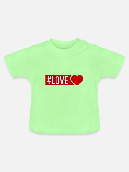 Liebe Herz - Baby Bio-T-Shirt mit Rundhals - Mintgrün