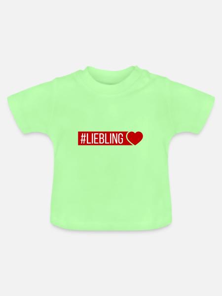 Liebling Herz - Baby Bio-T-Shirt mit Rundhals - Mintgrün