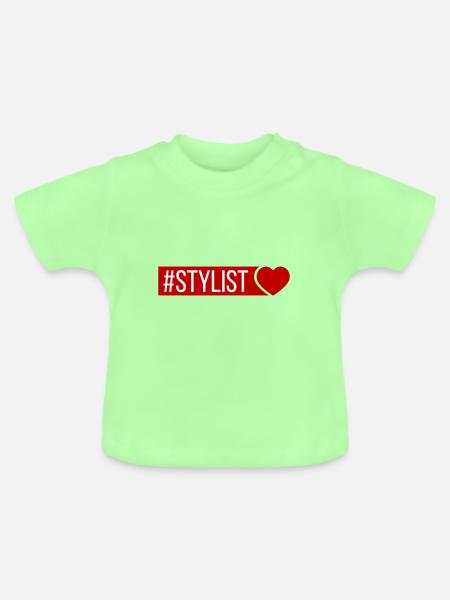 Stylist Herz - Baby Bio-T-Shirt mit Rundhals - Mintgrün