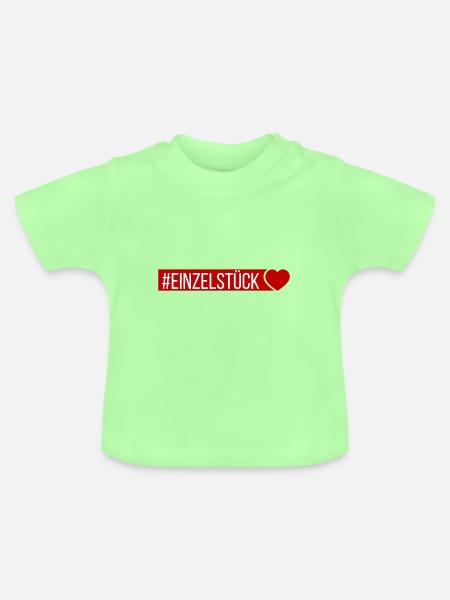 Einzelstück Herz - Baby Bio-T-Shirt mit Rundhals - Mintgrün