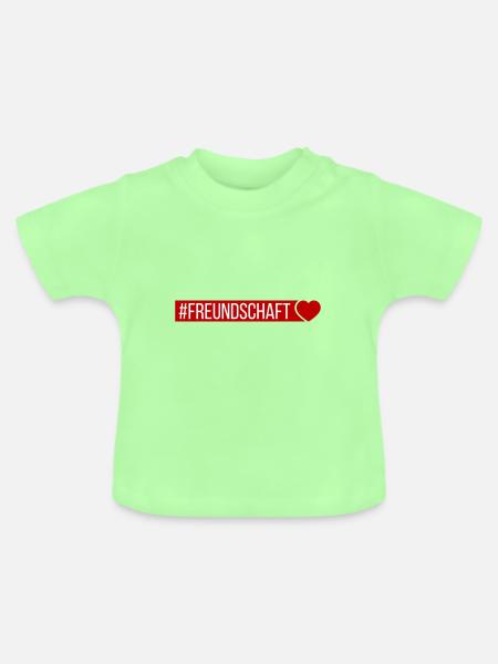 Freundschaft Herz - Baby Bio-T-Shirt mit Rundhals - Mintgrün