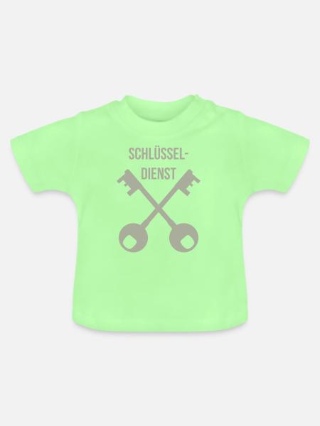 Schlüsseldienst, Schlüssel, Geschenkidee - Baby Bio-T-Shirt mit Rundhals - Mintgrün