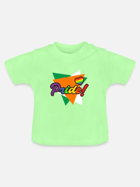Gay Pride Irland - Baby Bio-T-Shirt mit Rundhals - Mintgrün