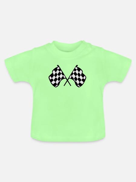 Karierte Racing Flags - Baby Bio-T-Shirt mit Rundhals - Mintgrün