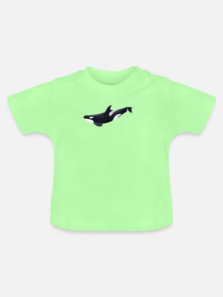 Orca - Schwertwal - ecause - Baby Bio-T-Shirt mit Rundhals - Mintgrün
