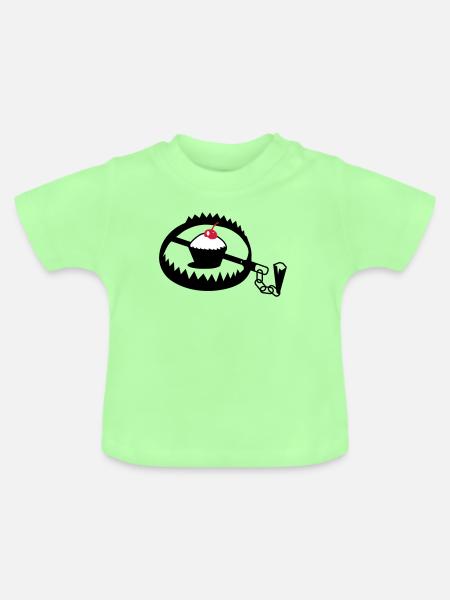 Fangeisen mit Cupcake - Baby Bio-T-Shirt mit Rundhals - Mintgrün