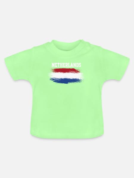 Dutch Brush Flag - Baby Bio-T-Shirt mit Rundhals - Mintgrün