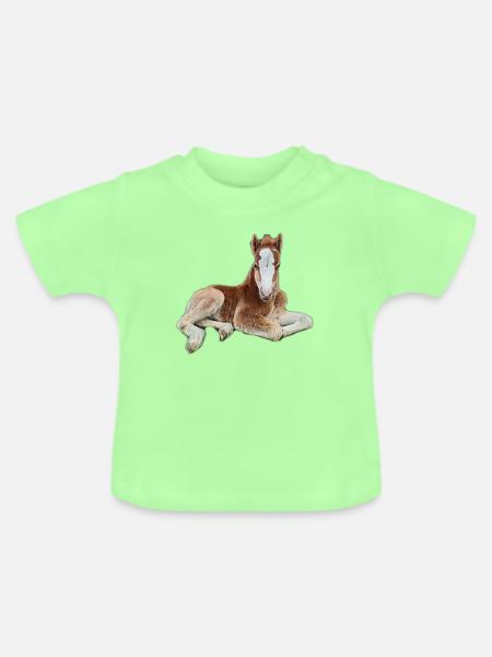 Fohlen - Baby Bio-T-Shirt mit Rundhals - Mintgrün