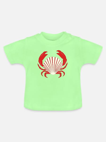 Rote Krabbe - Baby Bio-T-Shirt mit Rundhals - Mintgrün