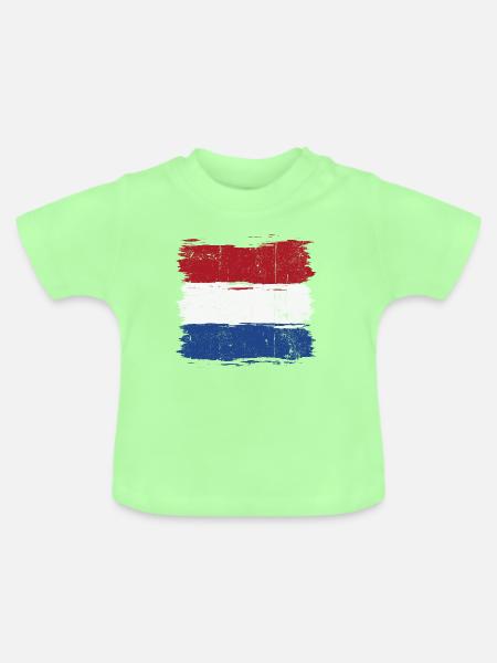 Pinselstrich Holländische Flagge - Baby Bio-T-Shirt mit Rundhals - Mintgrün