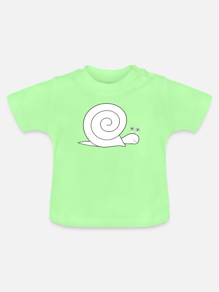 Schnecke - Baby Bio-T-Shirt mit Rundhals - Mintgrün
