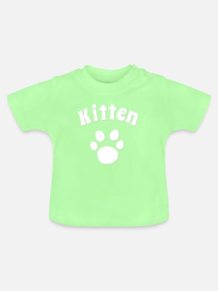 Kitten, Tier tatzen, Stubentiger - Baby Bio-T-Shirt mit Rundhals - Mintgrün