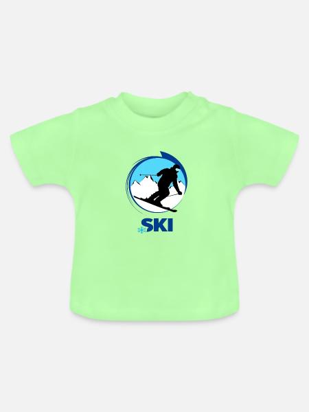 Ski - Baby Bio-T-Shirt mit Rundhals - Mintgrün