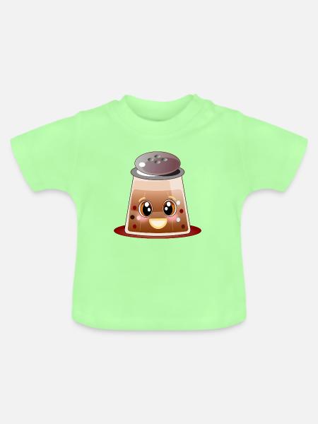 Kawaii Pfeffer - Pfefferkörner - Pfefferstreuer - Baby Bio-T-Shirt mit Rundhals - Mintgrün