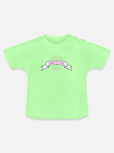 Wandersfrau Banderole Schleife - Baby Bio-T-Shirt mit Rundhals - Mintgrün