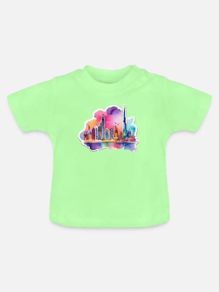 Skyline - Baby Bio-T-Shirt mit Rundhals - Mintgrün