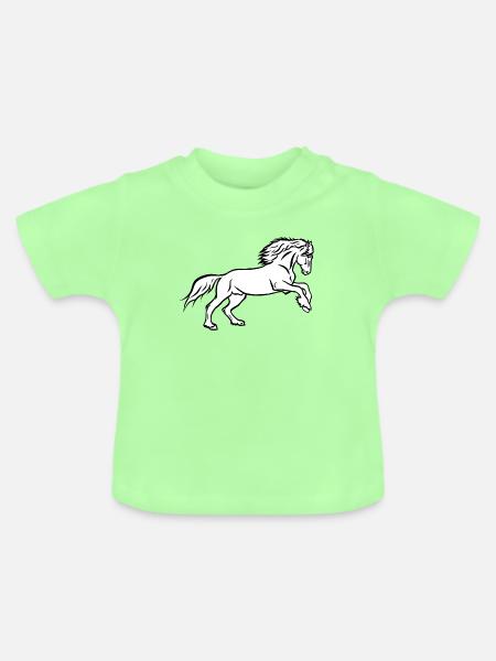 Pferde-Power - Baby Bio-T-Shirt mit Rundhals - Mintgrün