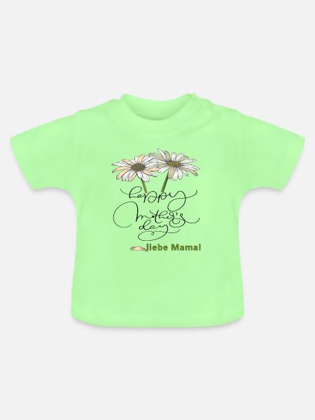 Happy Mothersday - Baby Bio-T-Shirt mit Rundhals - Mintgrün