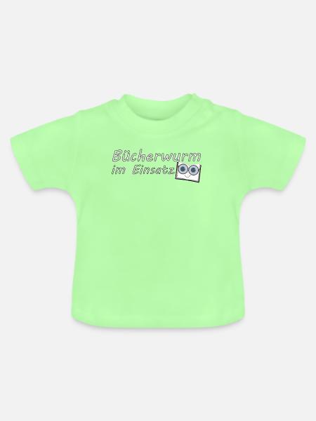 Bücherwurm Deluxe - Baby Bio-T-Shirt mit Rundhals - Mintgrün