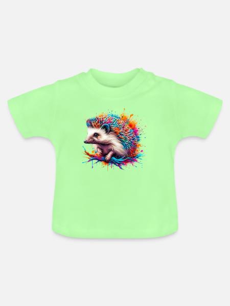 Igel - Baby Bio-T-Shirt mit Rundhals - Mintgrün
