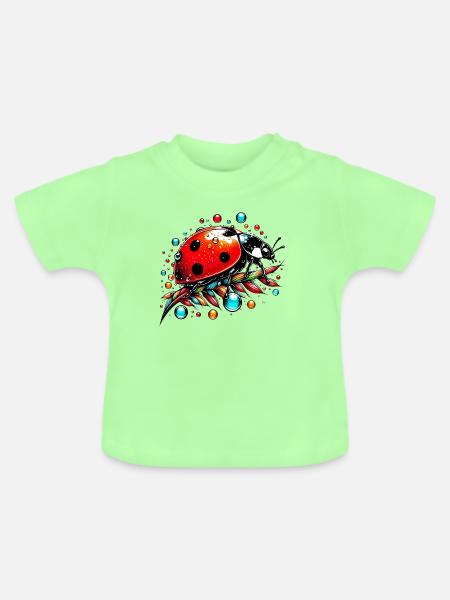 Marienkäfer - Baby Bio-T-Shirt mit Rundhals - Mintgrün