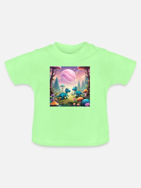 Dinosaurier - Baby Bio-T-Shirt mit Rundhals - Mintgrün